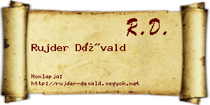 Rujder Dévald névjegykártya